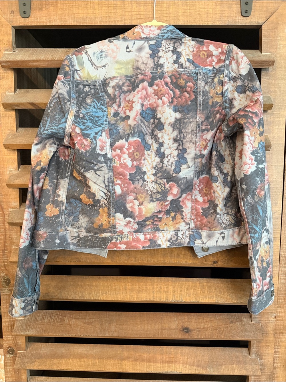 Tempo Paris Floral Denim Jacket and Jeans Set - Blue, Pink, Tan - Picture 10 of 10